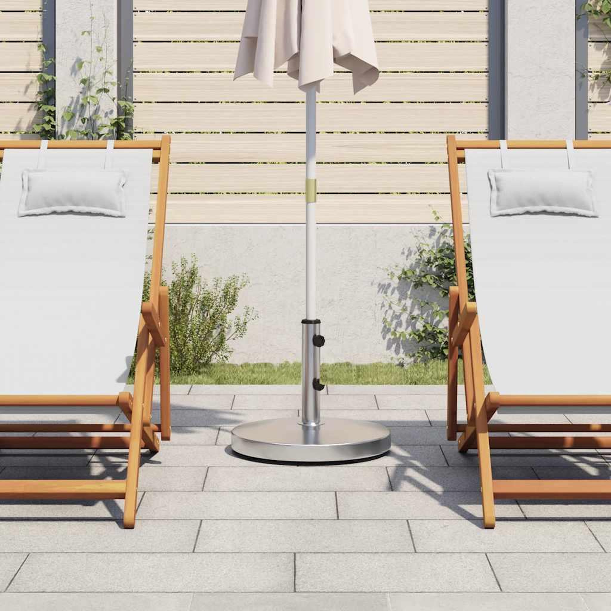 Voir la diapositive 3 : VIDAXL Base de parasol pour mats Ø32/38/48 mm 25 kg rond