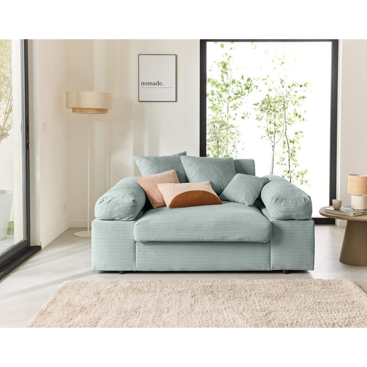 LISA DESIGN Aspen - fauteuil xl - assise profonde - velours côtelé