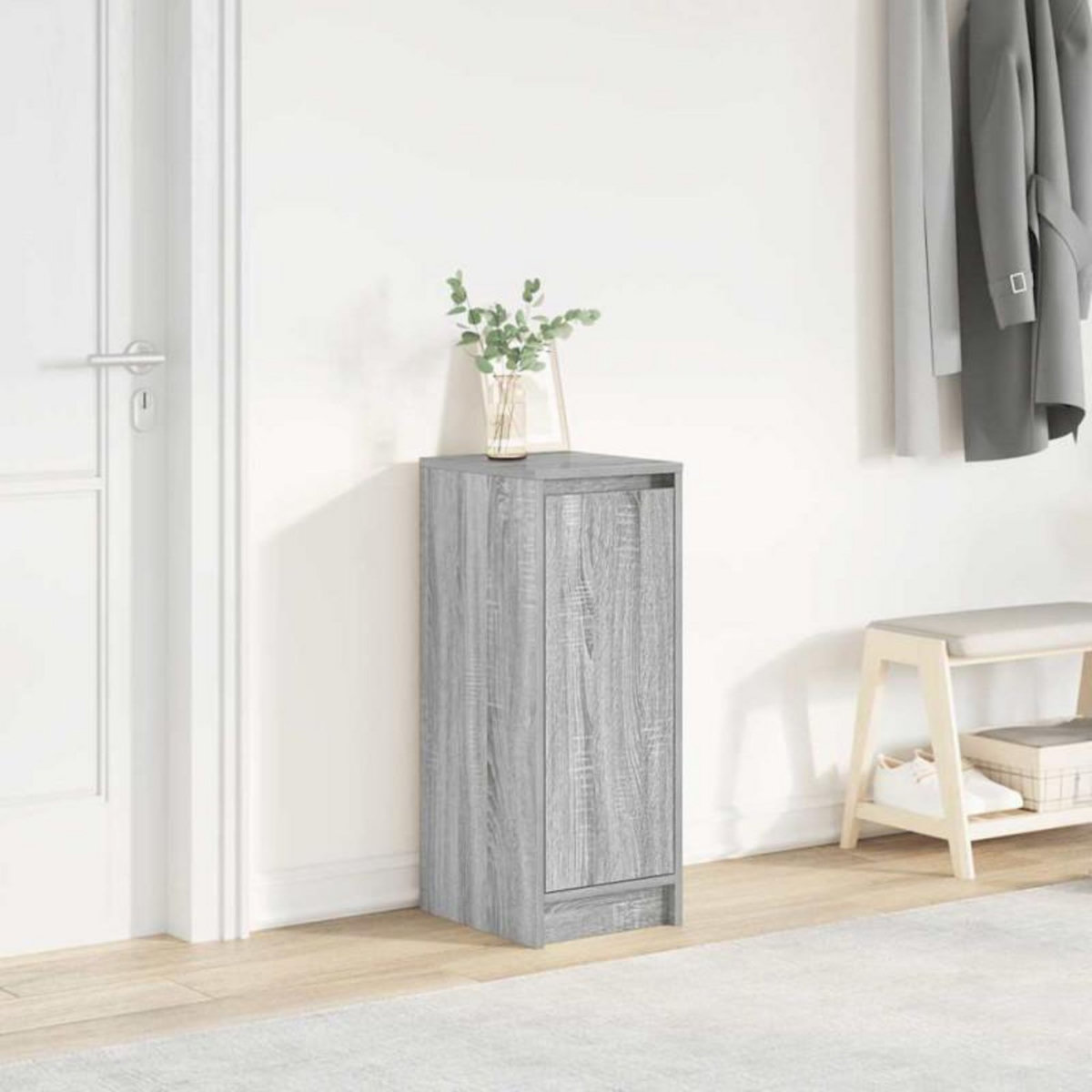 VIDAXL Armoire à chaussures sonoma gris 29,5x34x76 cm bois ingénierie