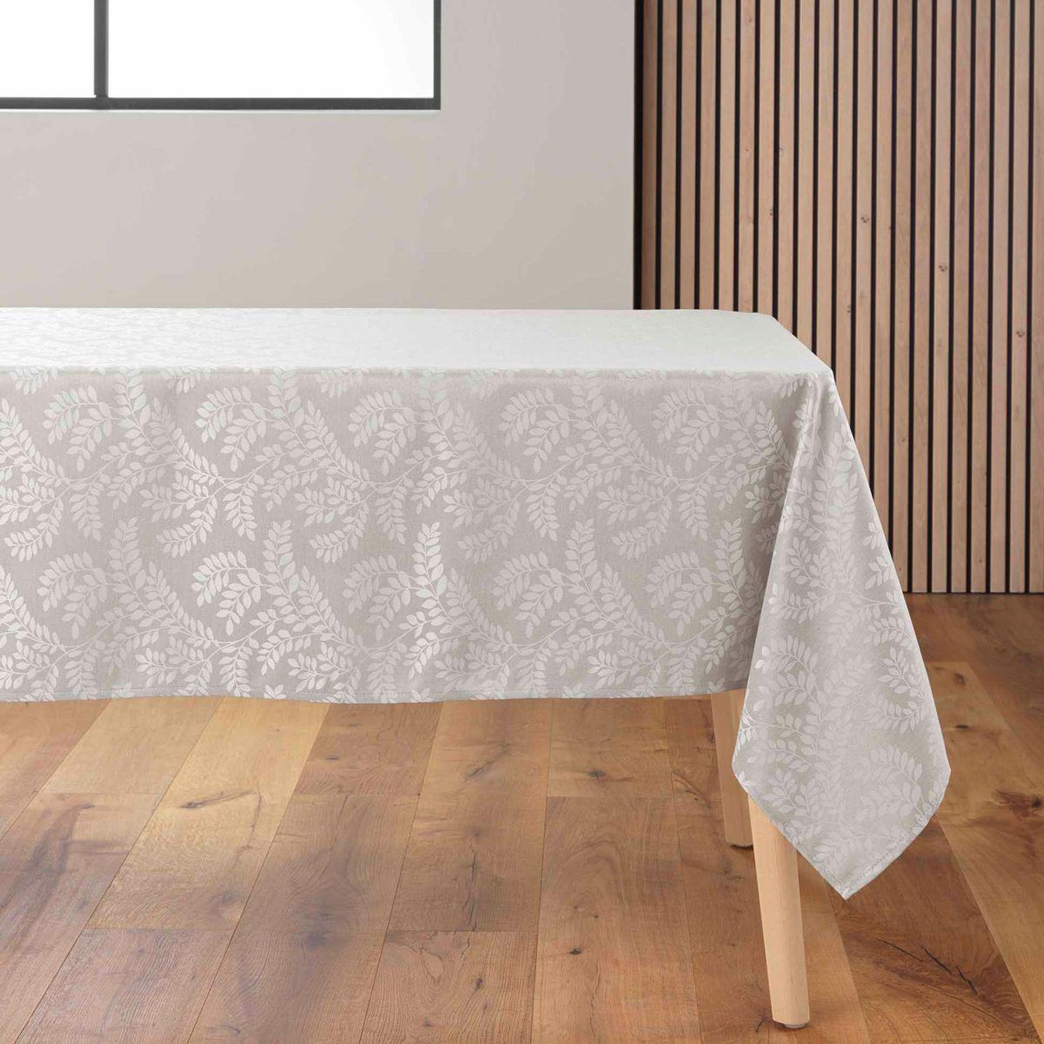 Douceur d'Intérieur Nappe jacquard imprimé  doriane  140x240cm taupe