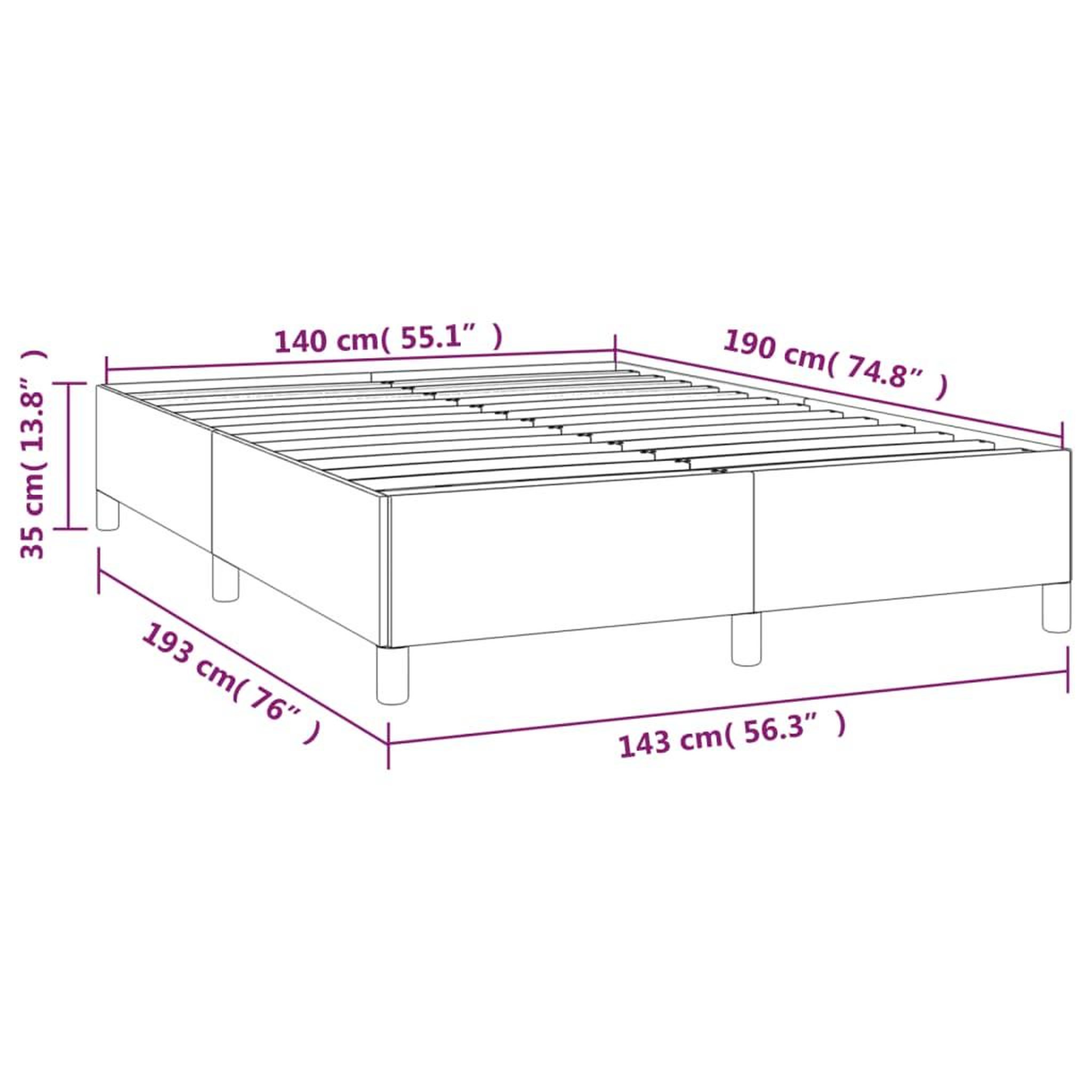 Voir la diapositive 6 : VIDAXL Cadre de lit sans matelas bleu 140x190 cm tissu