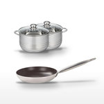 ELO Lot Poêle 32 cm & 2 Faitouts 20/24 cm Elo Bistro Line