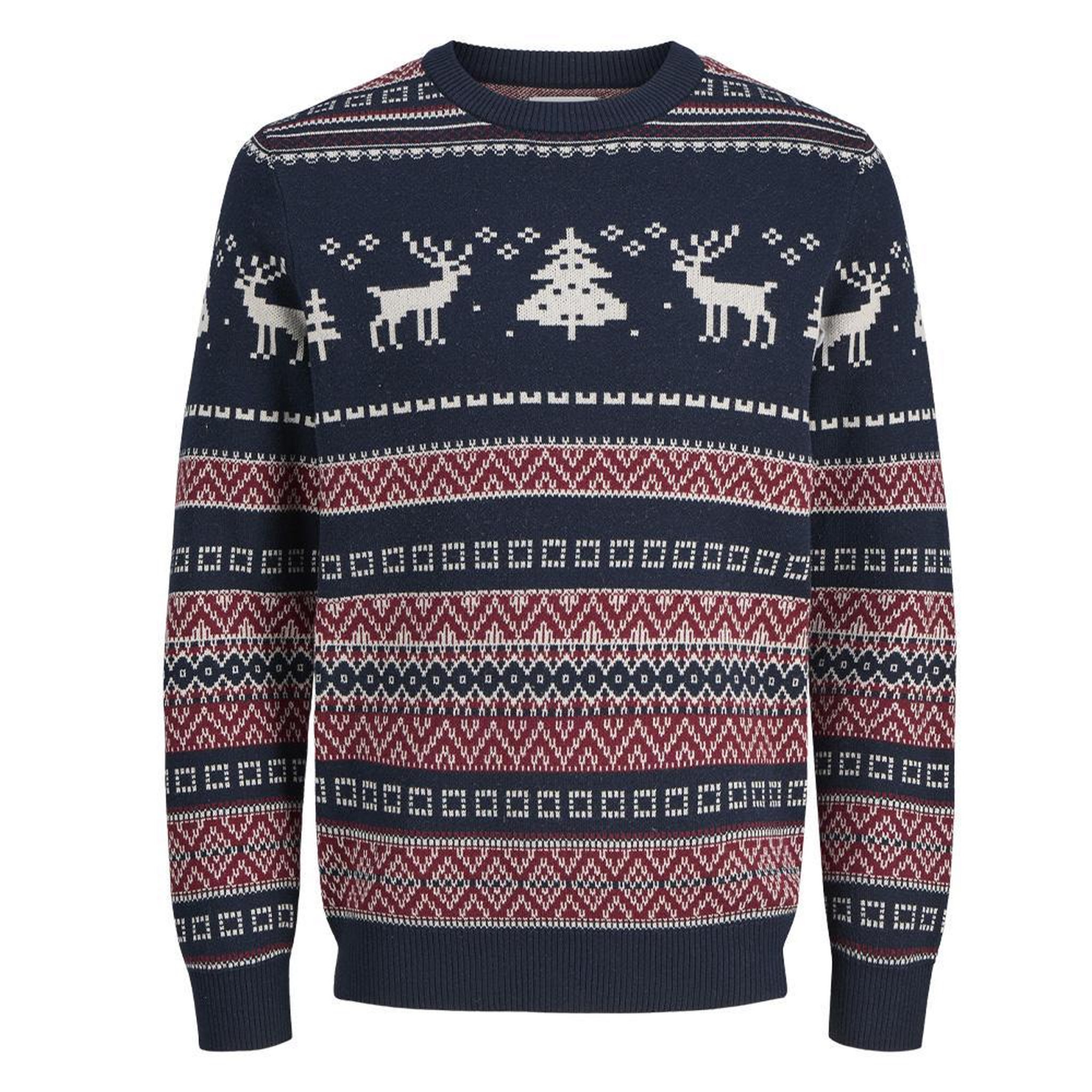 Voir la diapositive 5 : Jack & Jones Pull de Noël Marine Homme Jack & Jones Jjxmas Snowball Knit