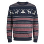 Voir la diapositive 5 : Jack & Jones Pull de Noël Marine Homme Jack & Jones Jjxmas Snowball Knit