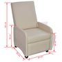 Voir la diapositive 5 : VIDAXL Fauteuil pliable creme similicuir