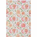 Paris Prix Lot de 6 Feuilles de Papier Patch  Flowers  30x40cm Orange