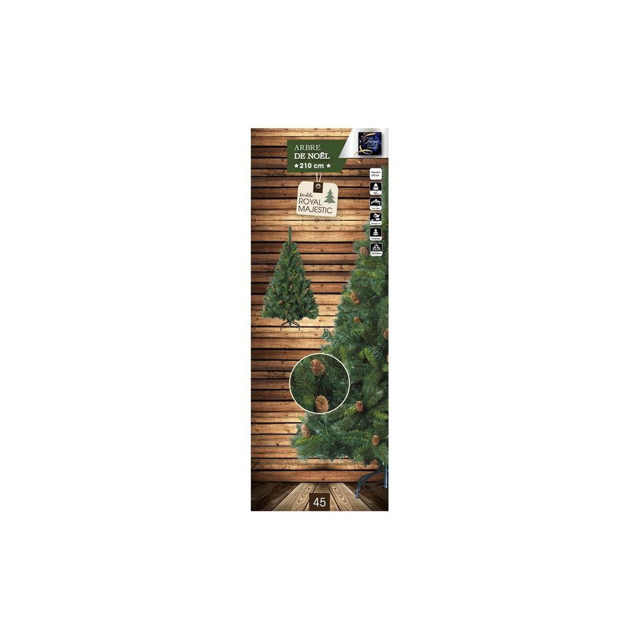 Voir la diapositive 3 : FEERIC LIGHT & CHRISTMAS Sapin de noël  royal majestic  210cm vert