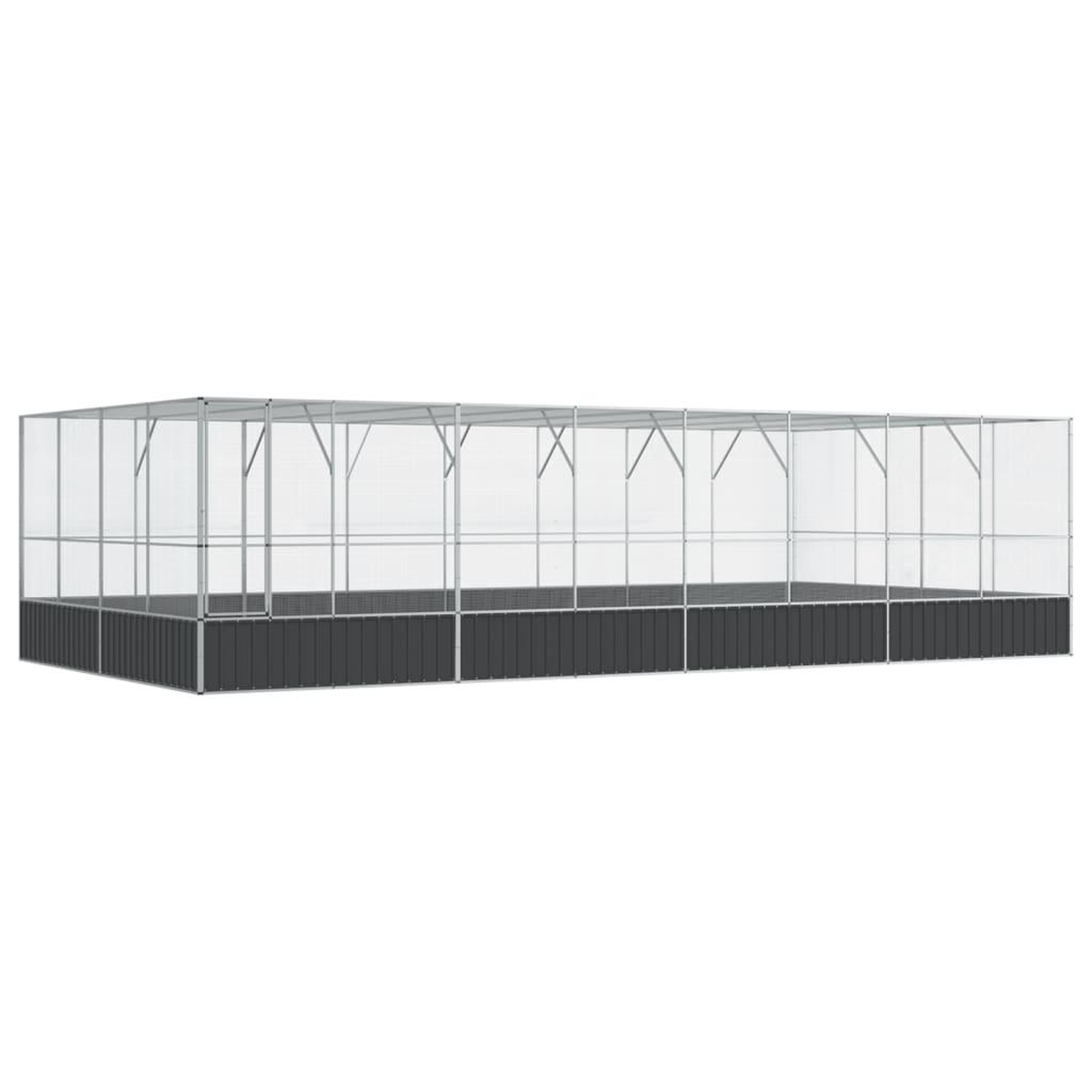 Voir la diapositive 2 : VIDAXL Voliere avec extension argente 832x414x212 cm acier