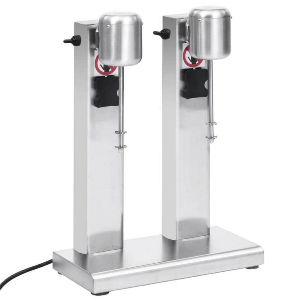 VIDAXL Mélangeur de milkshake avec deux coupelles Acier inoxydable 2 L