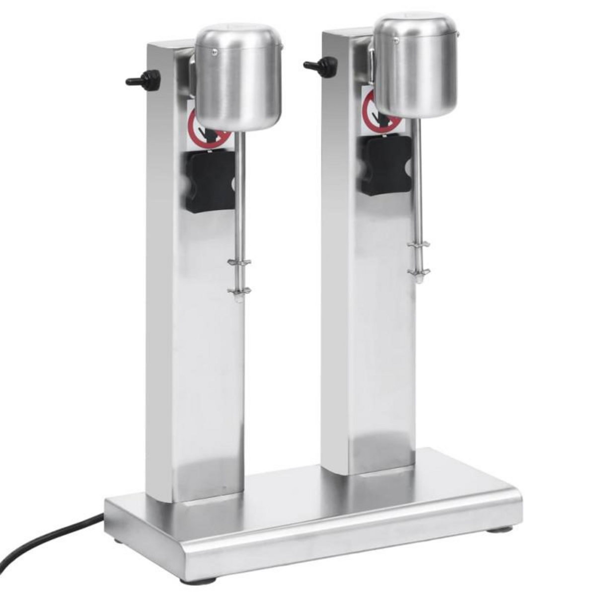 VIDAXL Mélangeur de milkshake avec deux coupelles Acier inoxydable 2 L