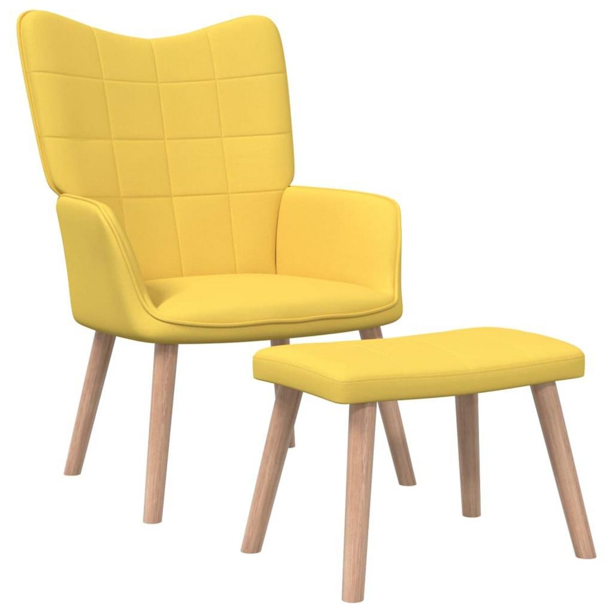 VIDAXL Chaise de relaxation avec tabouret Jaune moutarde Tissu