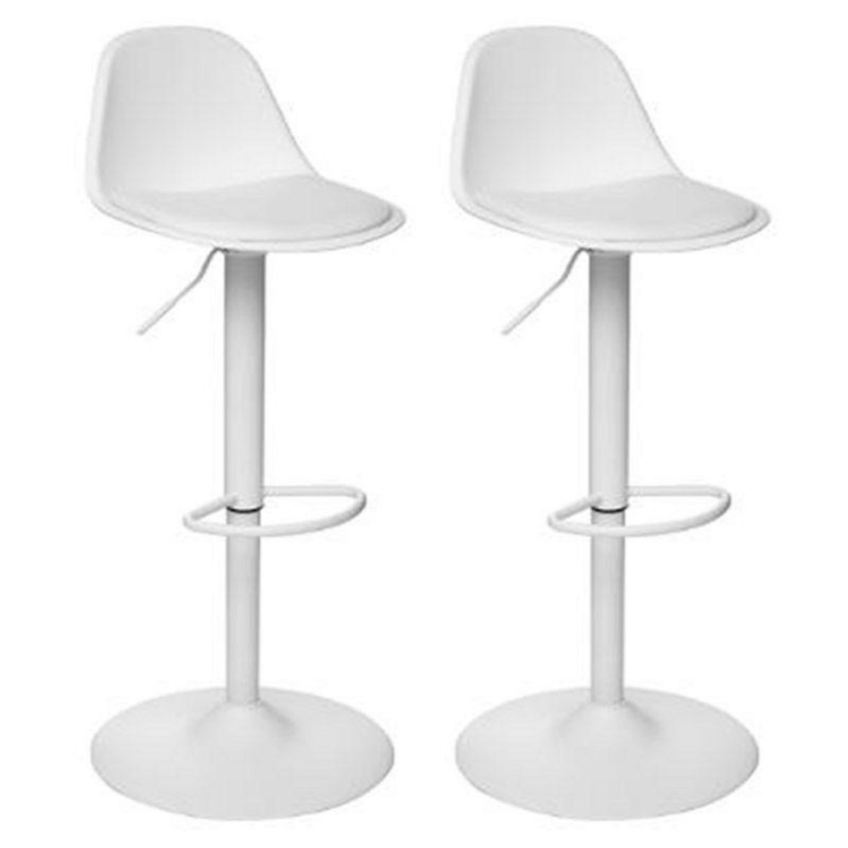 Lot de 2 Chaises de Bar Design  Aiko  103cm Blanc