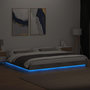 Voir la diapositive 4 : VIDAXL Cadre de lit et lumieres LED sans matelas gris beton 180x200 cm