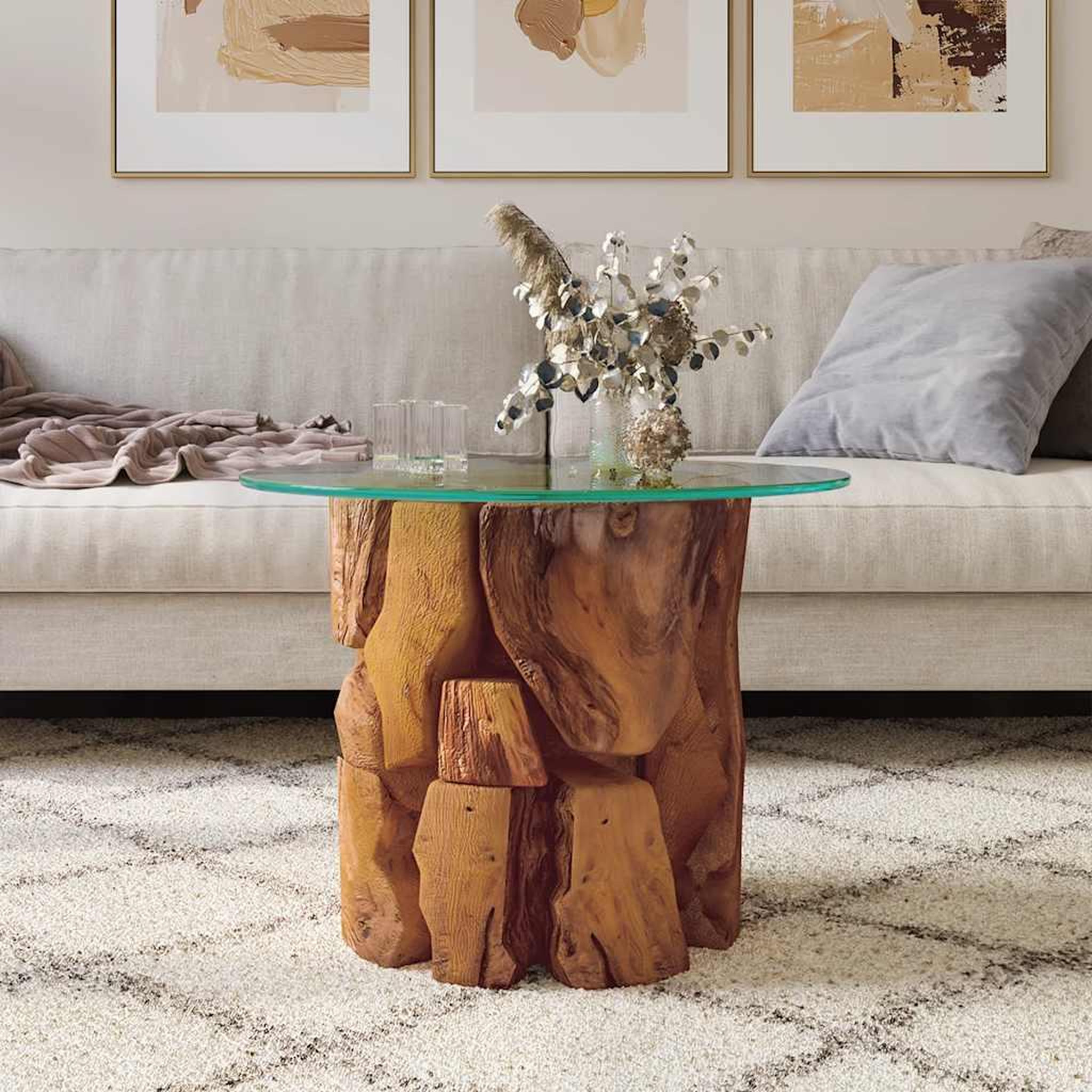 Voir la diapositive 3 : VIDAXL Table basse Bois flottant de teck massif 60 cm
