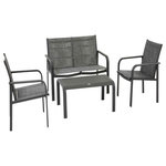 HESPERIDE Salon de jardin alu et texaline Piazza Graphite - 4 places - Hespéride