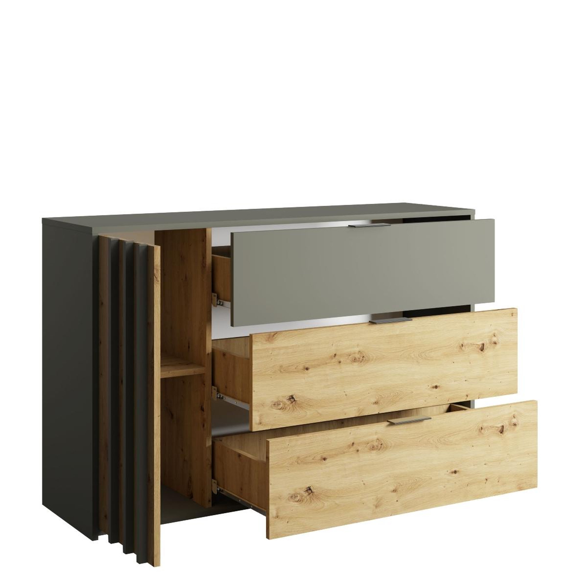 Voir la diapositive 3 : JLC KREATION Commode moderne en bois avec tiroirs murano
