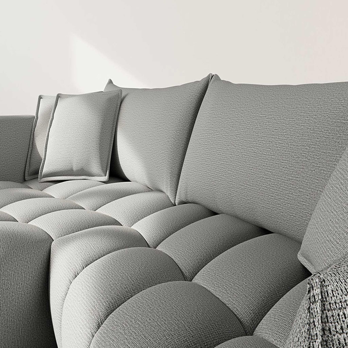 LISA DESIGN Cassiopee - canapé d'angle gauche 4 places en tissu texturé