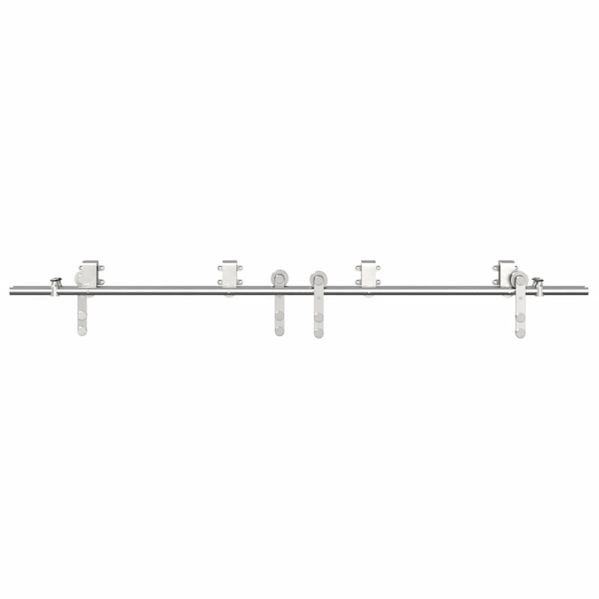 Voir la diapositive 5 : VIDAXL Kit fixation porte coulissante 183 cm Acier inoxydable Argente