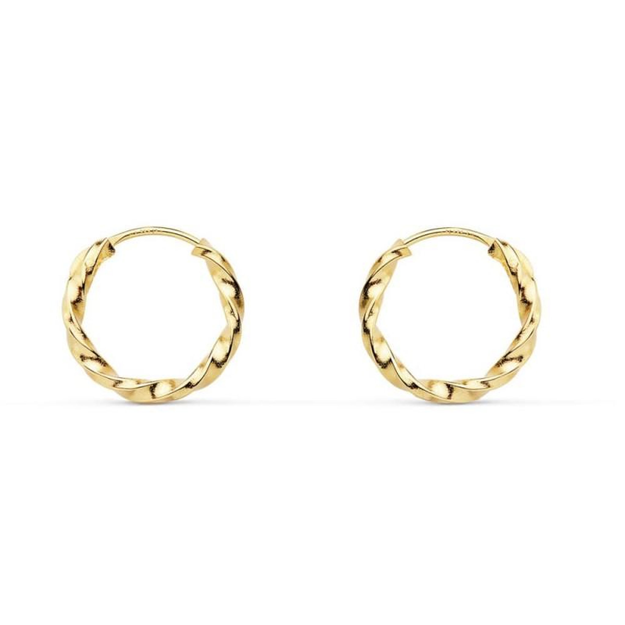 L'ATELIER D'AZUR Boucles d'Oreilles Créoles Or 18 Carats 750/000 Jaune - Torsadées