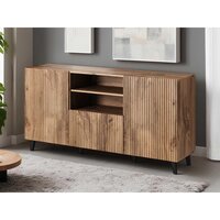 Peter - meuble TV - bois et noir - 154 cm - style industriel