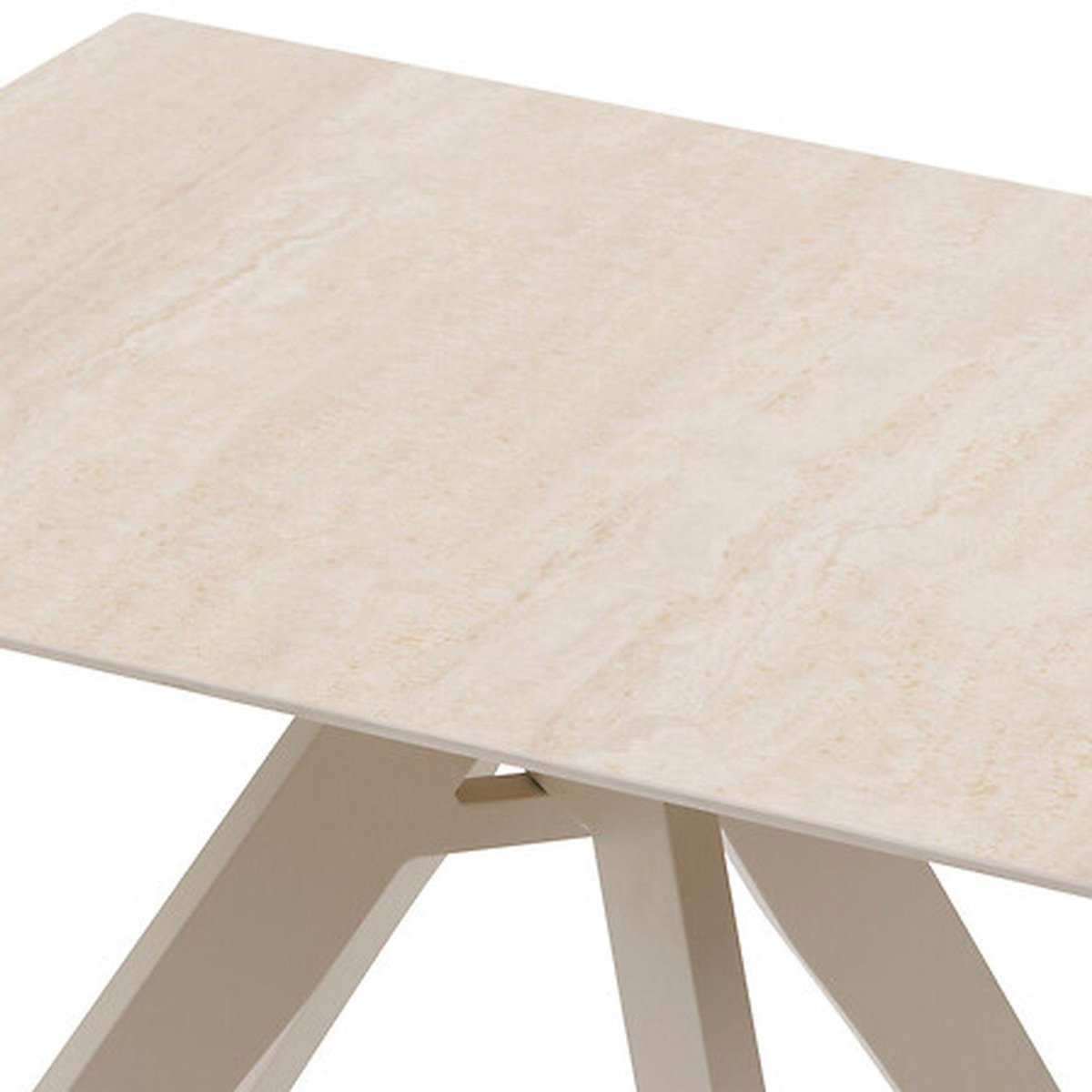 HESPERIDE Table de jardin carré en aluminium 2 places TERZANO - Vanille et argile