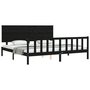 Voir la diapositive 4 : VIDAXL Cadre de lit sans matelas noir 200x200 cm bois massif de pin