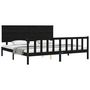 Voir la diapositive 4 : VIDAXL Cadre de lit sans matelas noir 200x200 cm bois massif de pin