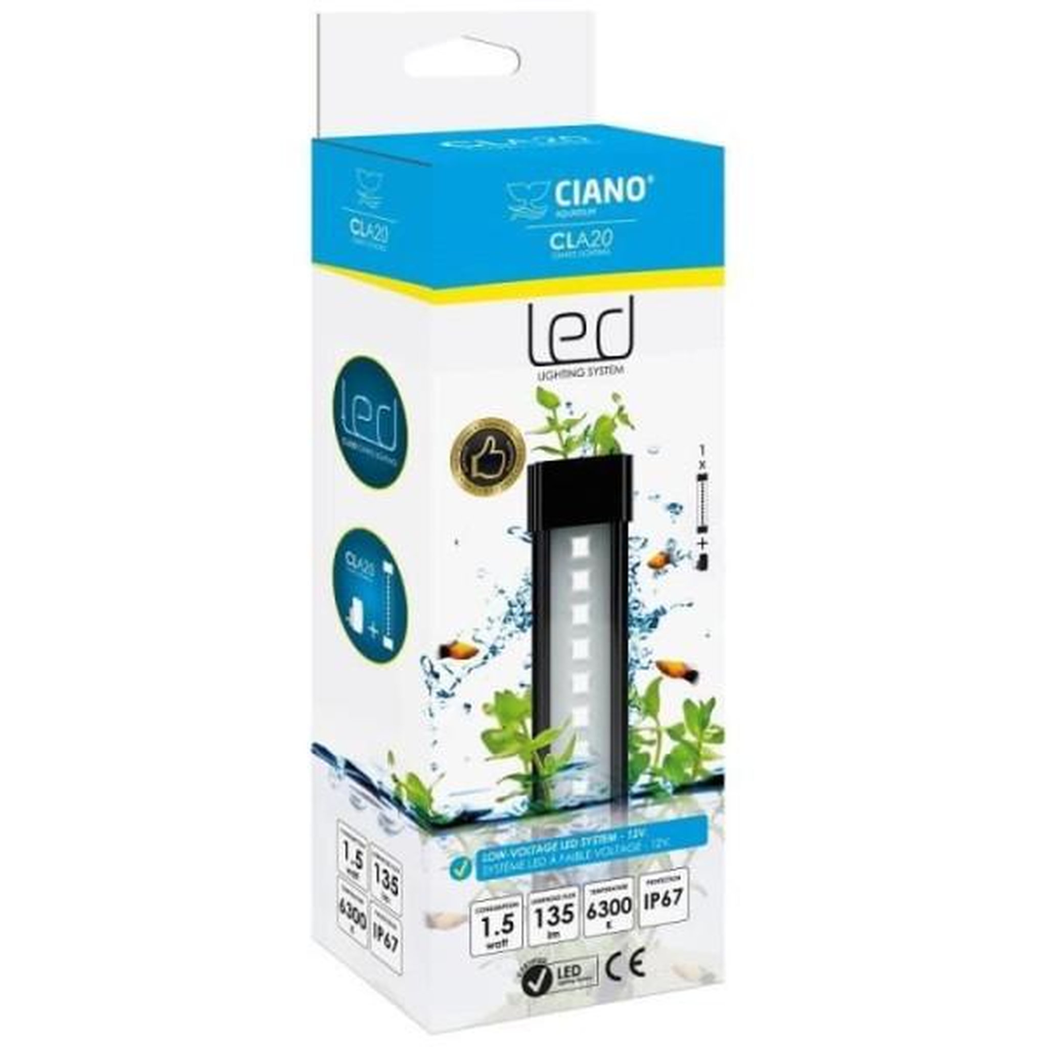Nexus CIANO CLA20 PLANTS rampe led 8W + transfo spéciale plantes pour aqua 60 et aqua 80 CIANO