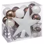 FEERIC LIGHT & CHRISTMAS Kit de décoration pour sapin de Noël - 44 Pièces - Marron et blanc