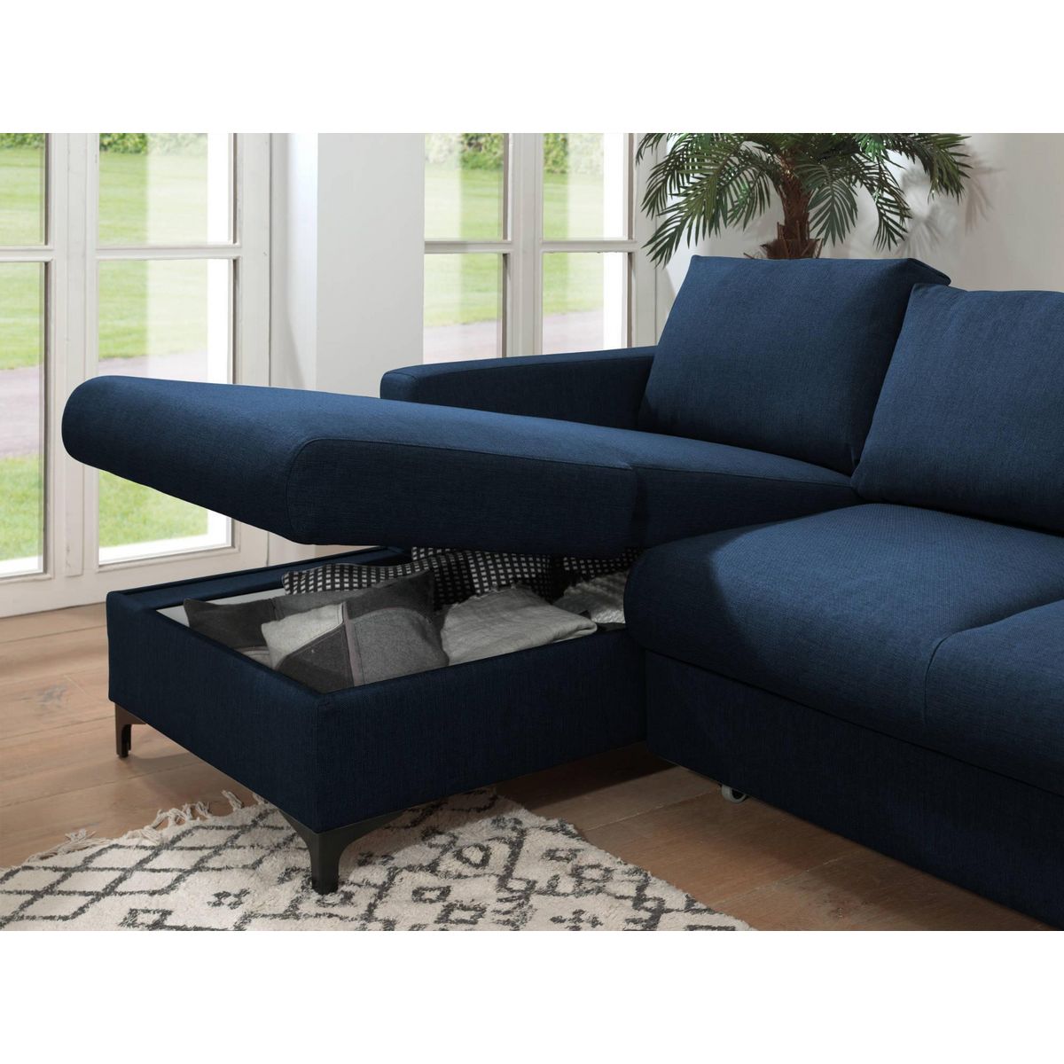 LISA DESIGN Tala - canapé d'angle gauche - convertible avec coffre - 4 places - en tissu