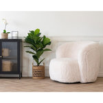 LISA DESIGN Maeto - fauteuil - en fausse fourrure. Coloris disponibles : Beige