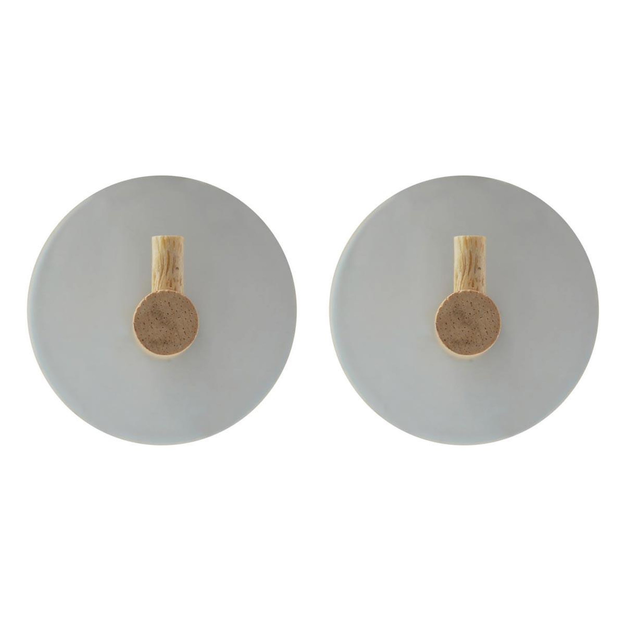 Douceur d'Intérieur Lot de 2 patères adhésives en métal  fixeo  5cm blanc