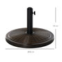 Voir la diapositive 3 : OUTSUNNY Pied de parasol rond base de lestage Ø 48 x 34 cm résine imitation rotin poids net 14 Kg noir bronze
