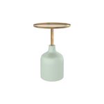 Rendez vous déco Table d'appoint ronde en métal  vert d'eau et laiton D40 cm - Lyne. Coloris disponibles : Vert