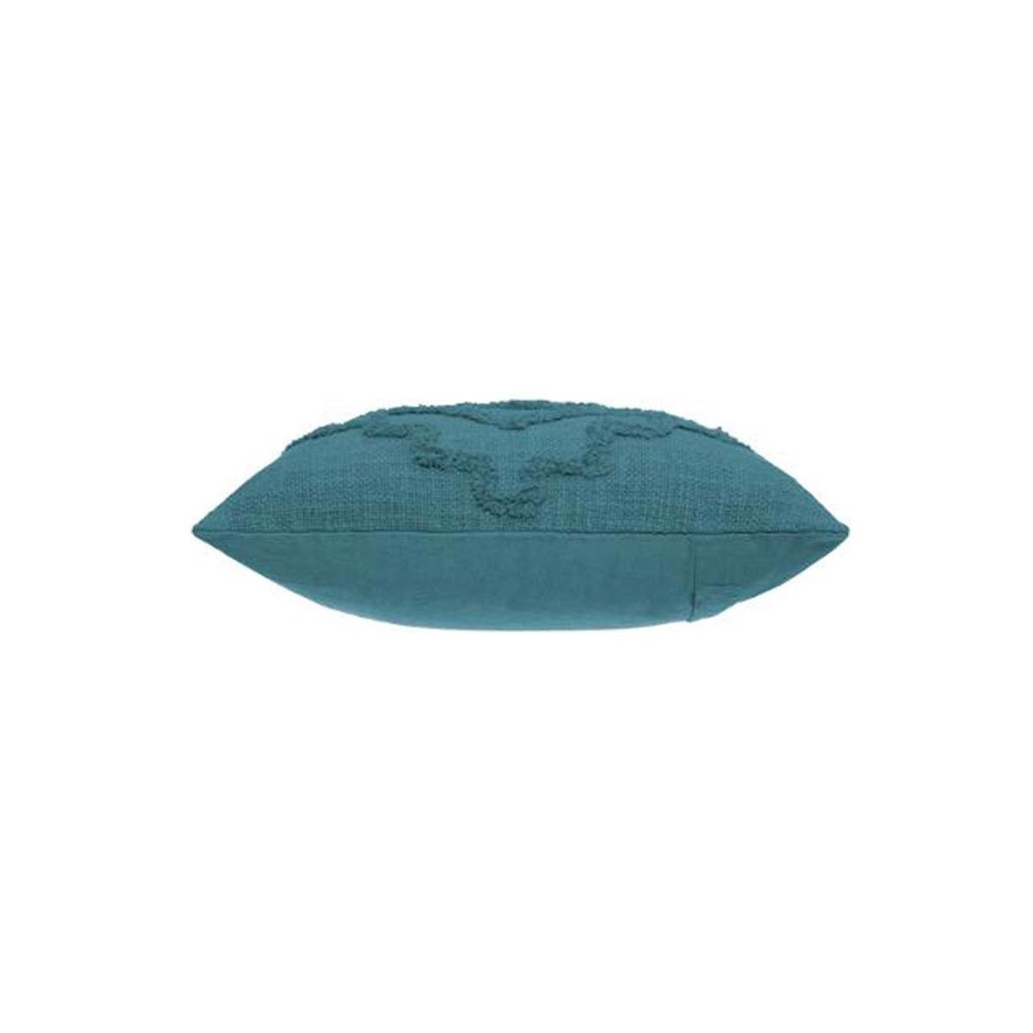 Voir la diapositive 3 : ATMOSPHERA Coussin déco tufté  inca  40x40cm bleu canard