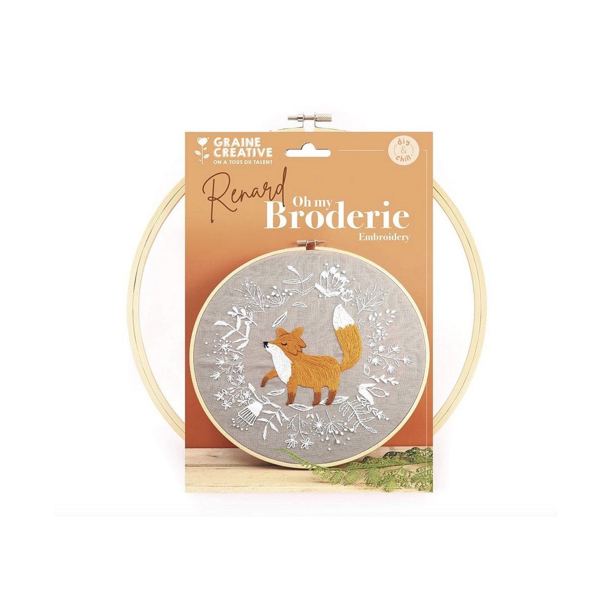 Voir la diapositive 1 : GRAINE CRÉATIVE Kit broderie - renard 28 x 29 x 2 cm