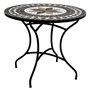 Voir la diapositive 1 :  Table de Repas Ronde Mosaïque  Kipos  90cm Noir