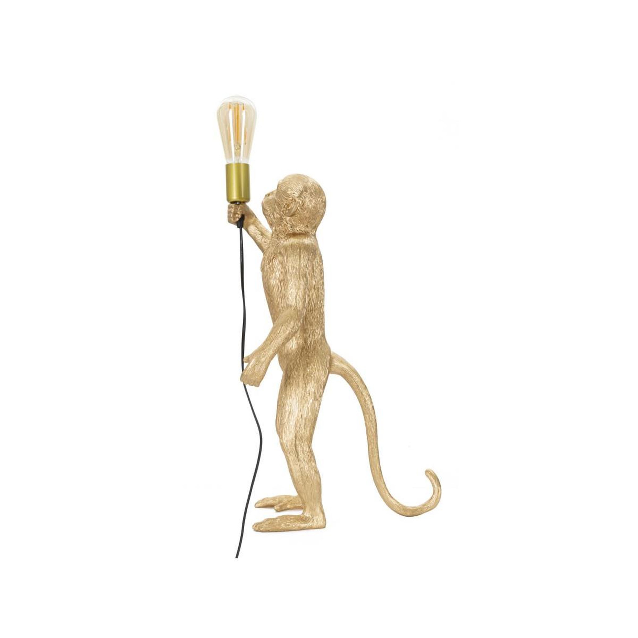Voir la diapositive 2 : Paris Prix Lampe à poser en résine  singe  55cm or