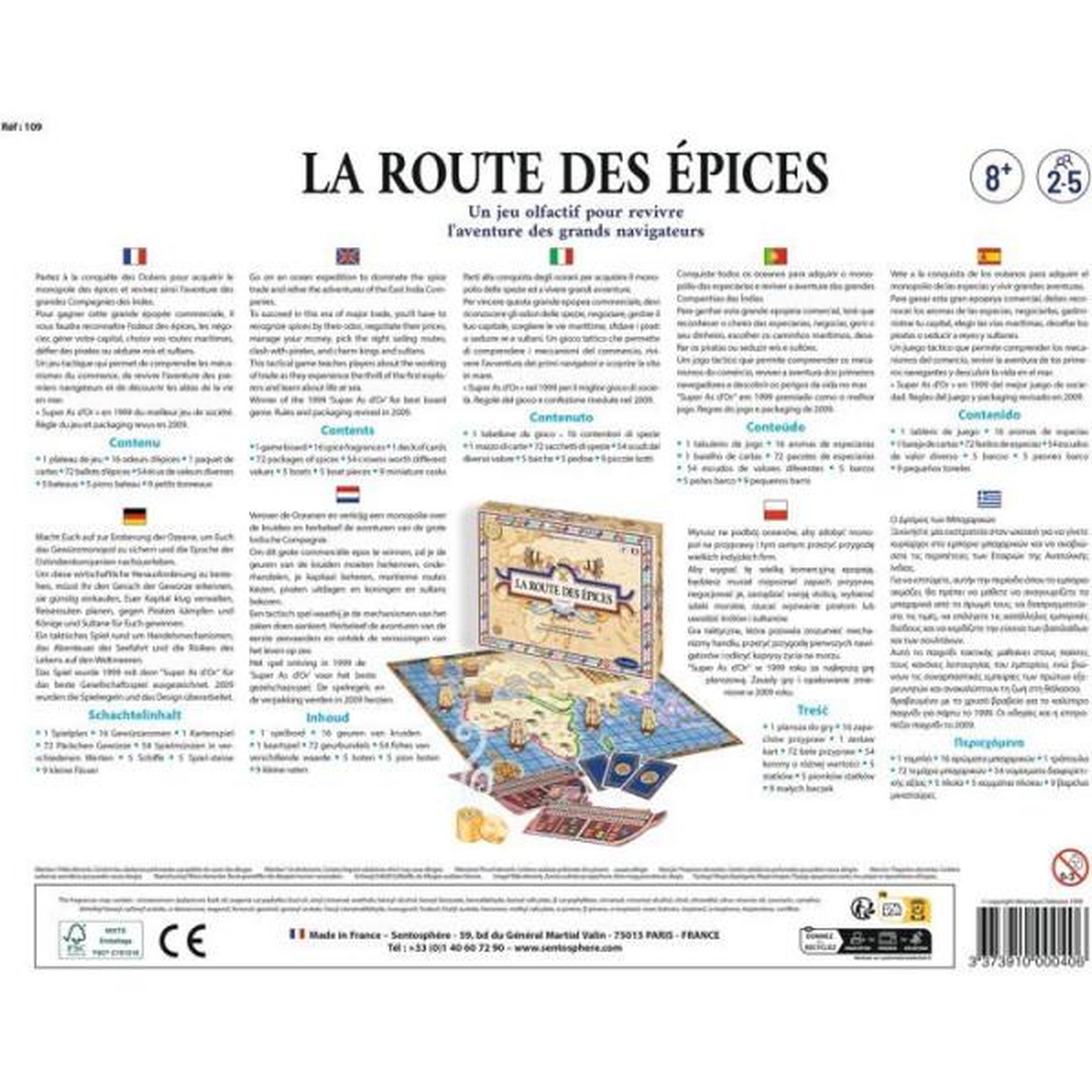 Voir la diapositive 4 : Sentosphere La route des epices Jeu de plateau olfactif