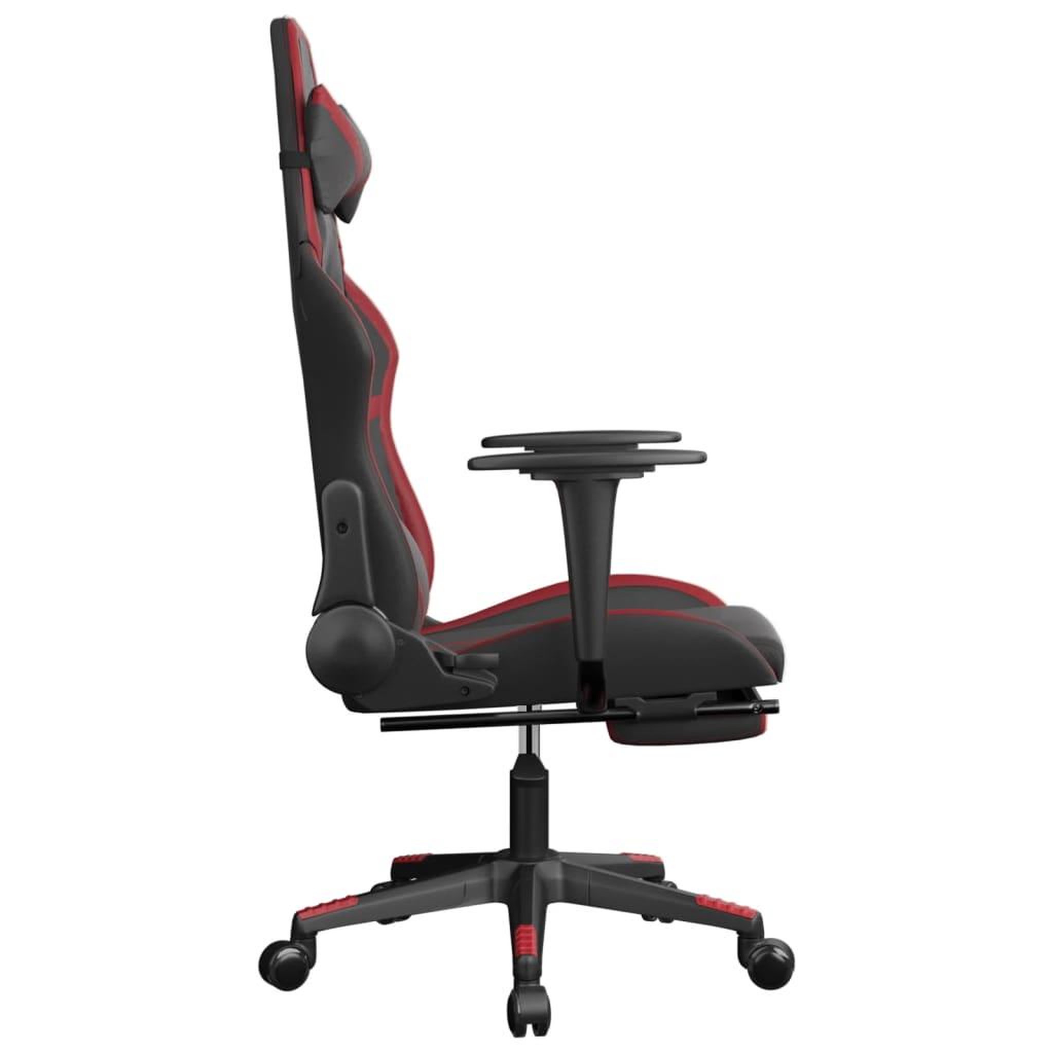 Voir la diapositive 5 : VIDAXL Chaise de jeu de massage repose-pied Noir&Bordeaux Similicuir