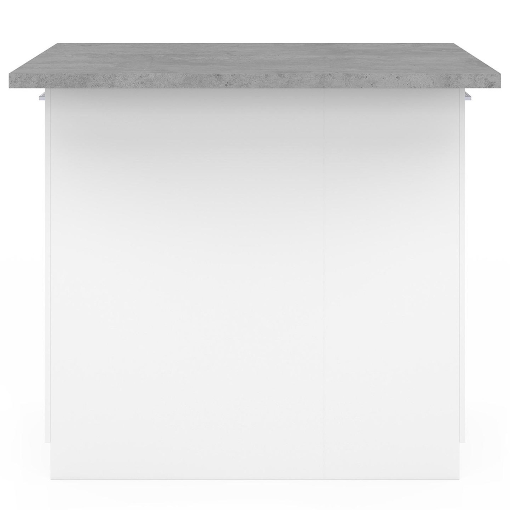 Voir la diapositive 3 : ID MARKET Ilot central ivo 100 cm blanc avec plan de travail effet béton