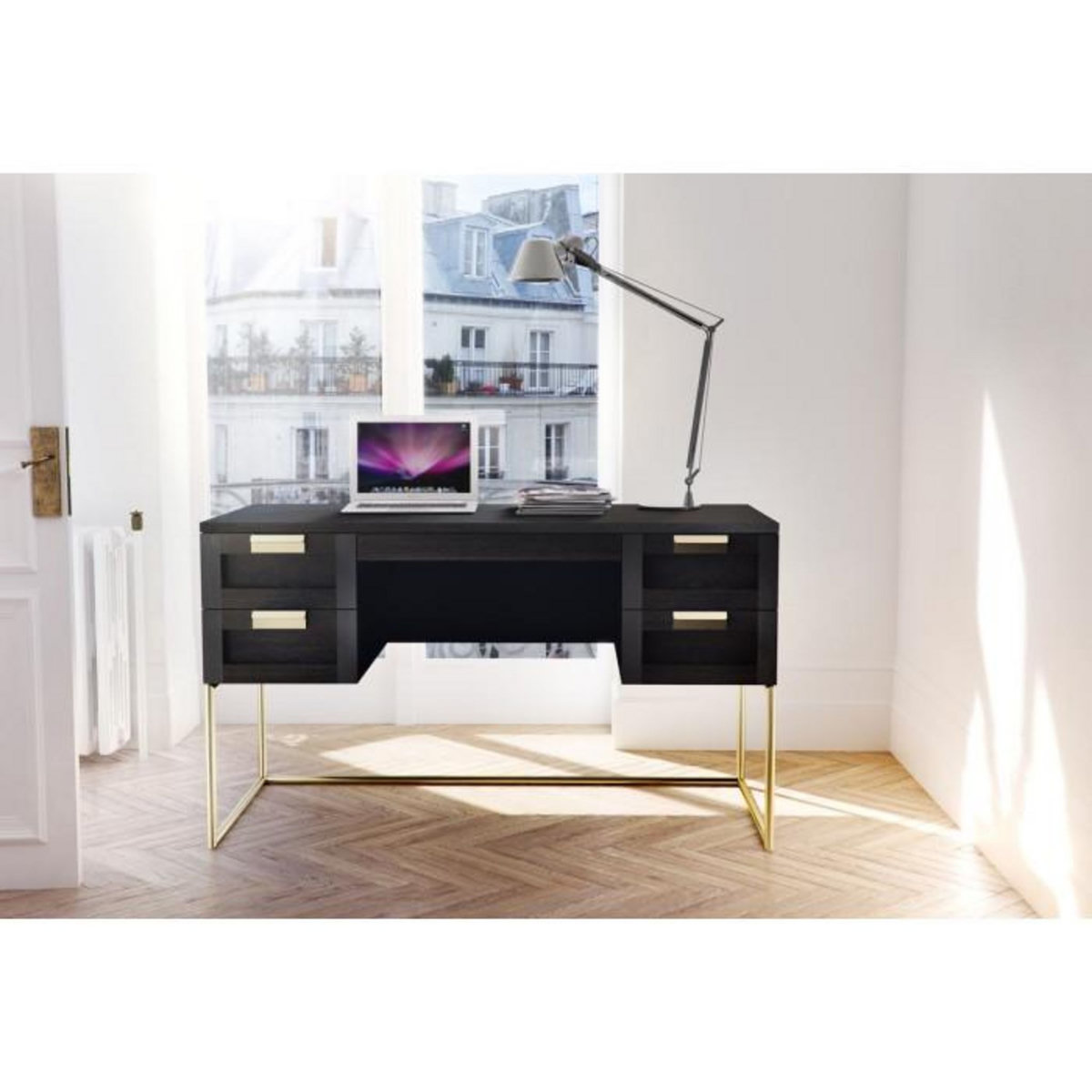 Paris Prix Bureau Design  Pimlico  130cm Charbon