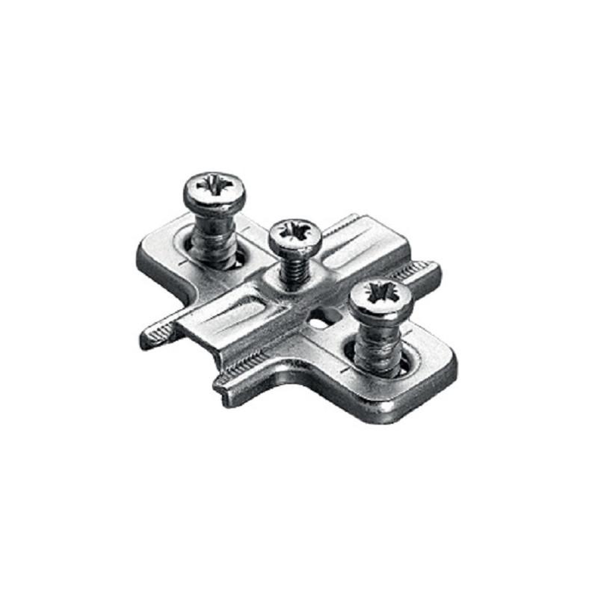 SALICE Embase cruciforme avec eurovis type B2VGH 37x32mm réglable en hauteur 0mm finition argent SALICE B2VGH09 17