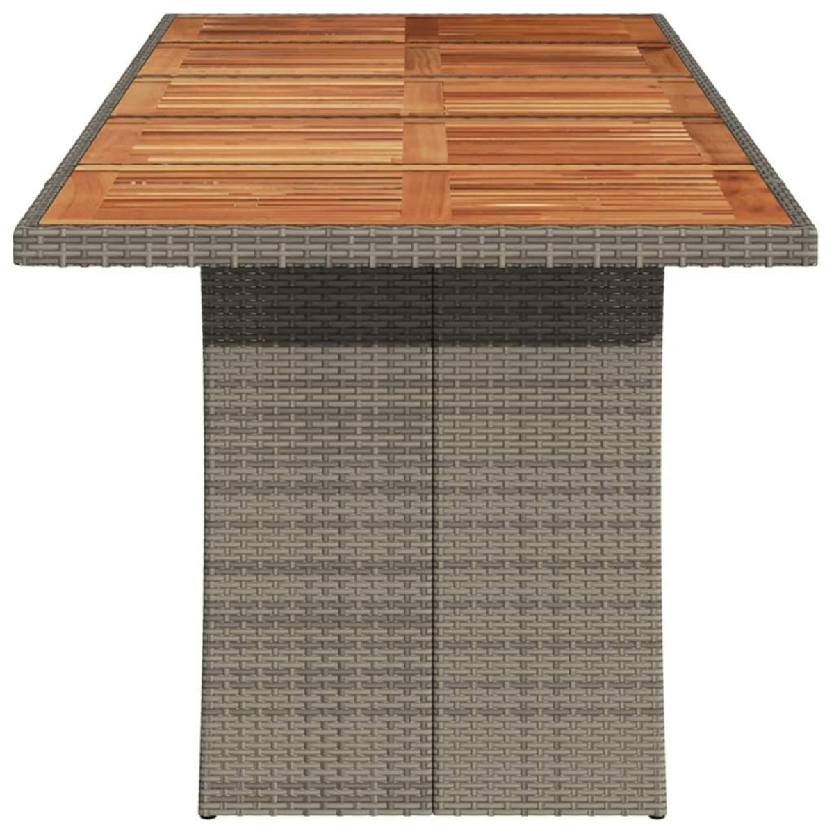 VIDAXL Table de jardin et dessus en bois d'acacia gris resine tressee