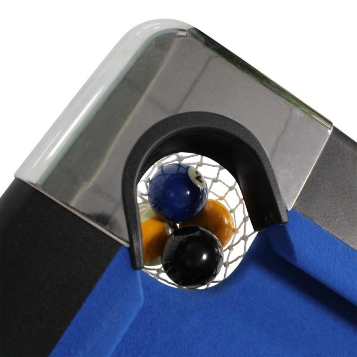 PLAY4FUN Billard pliable, Table de Billard avec Accessoires, 193 x 109 x 81 cm - Noir et Tapis Bleu