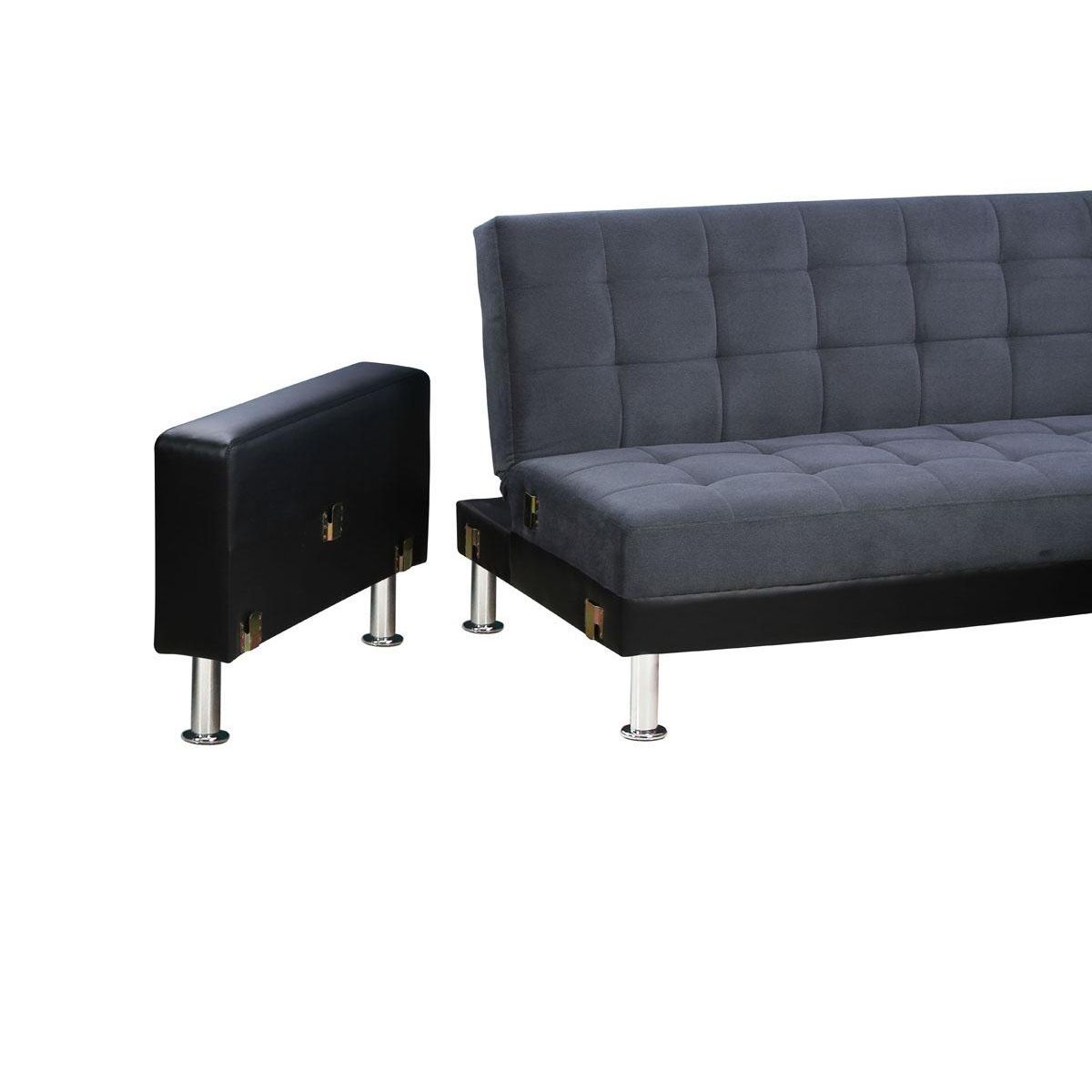 Habitat et Jardin Canapé d'angle convertible et réversible  Theo  - 4 places - Noir / Gris