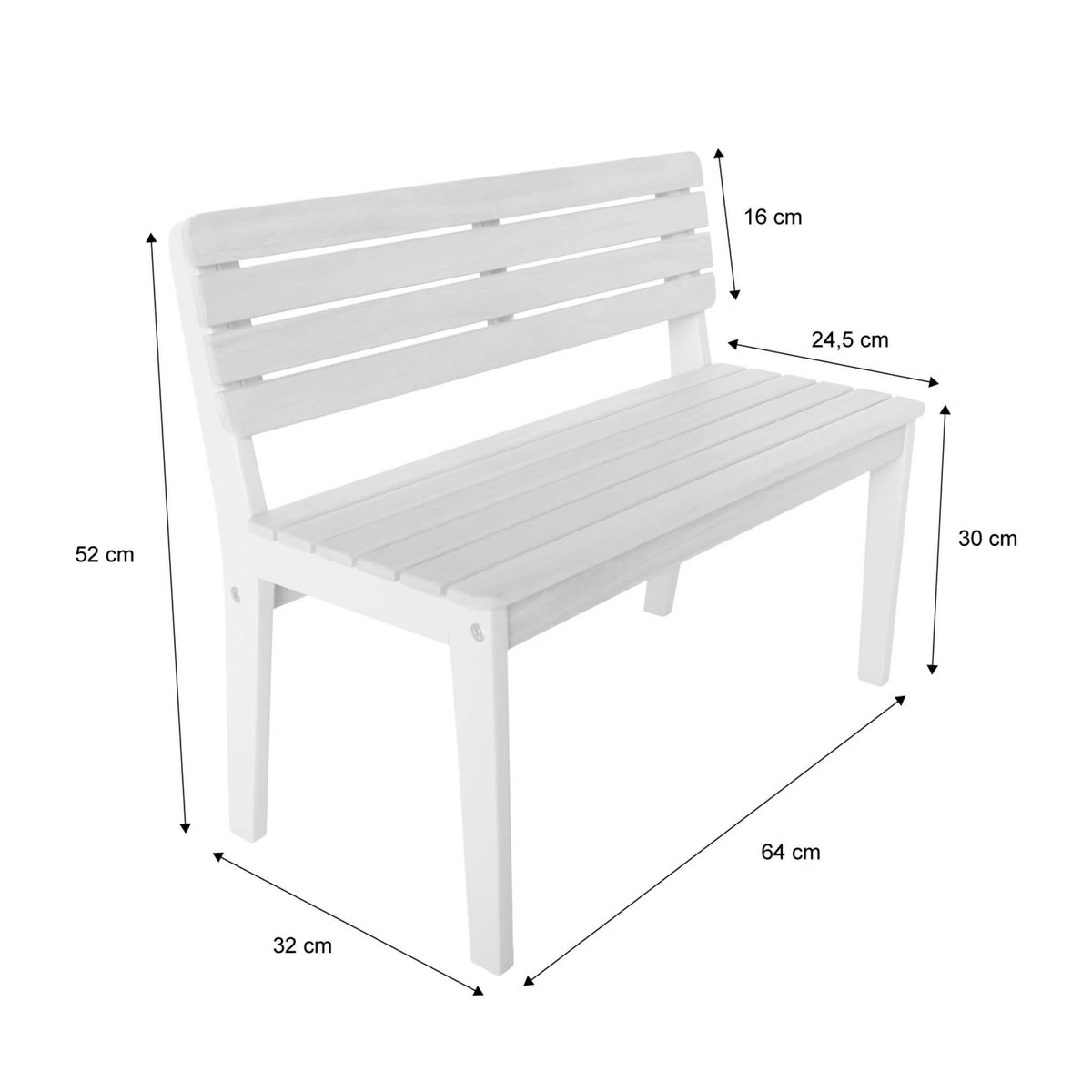 SWEEEK Banc de jardin enfant bois d'acacia 2 places vert de gris - Caroline