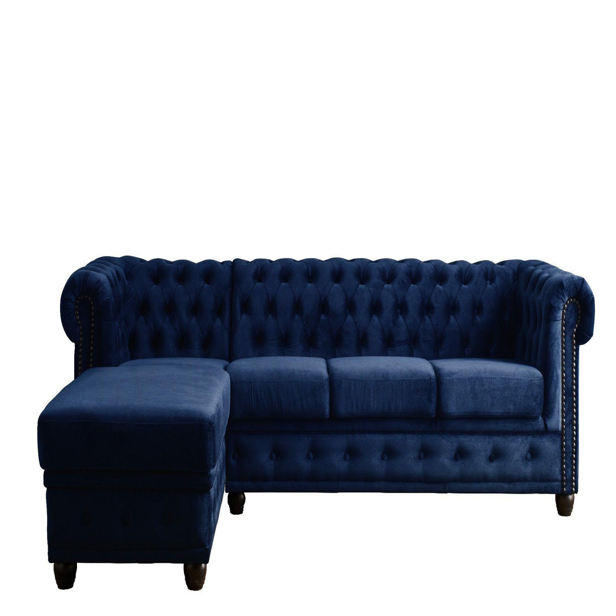 Voir la diapositive 1 : LISA DESIGN William - canapé chesterfield d'angle gauche - 4 places - en velours