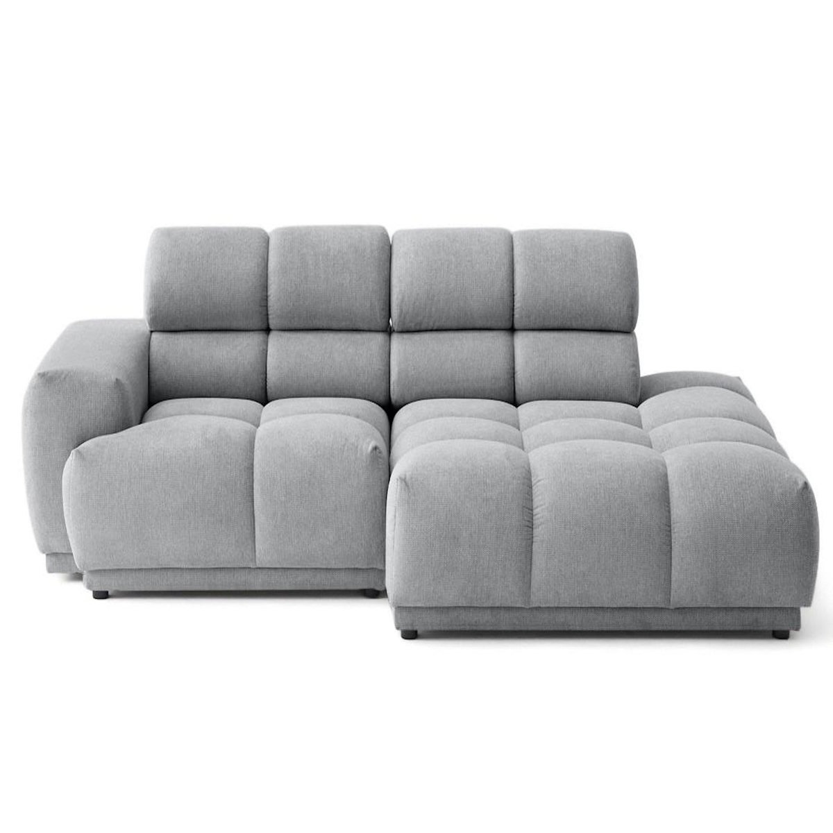 LISA DESIGN Matera - canapé d'angle droit 4 places avec têtières réglables en tissu texturé