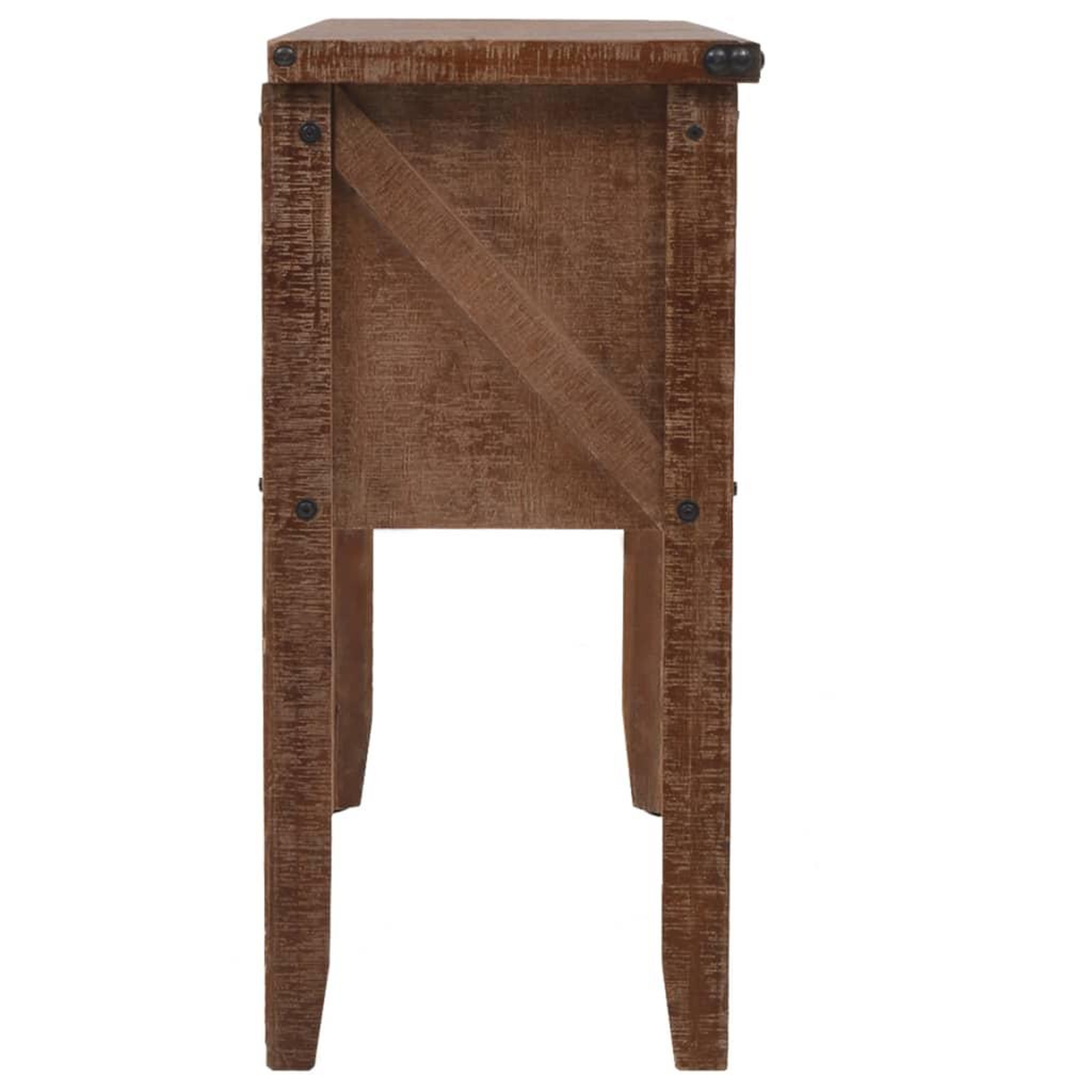 Voir la diapositive 3 : VIDAXL Table console bois massif de sapin 131 x 35,5  x 75 cm marron